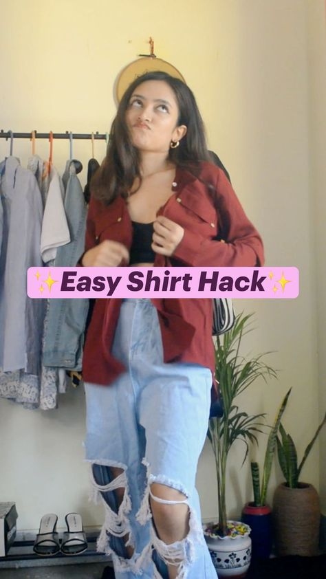 Easy Shirt Hack | Pinterest Shirt Hacks, Diy Clothes And Shoes, Draping Fashion, Diy Vetement, Diy Fashion Hacks, Diy Fashion Clothing, Diy Clothes Life Hacks, Fashionista Clothes, Trendy Fashion Outfits