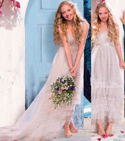 The wedding dress from Mamma Mia! Mamma Mia Wedding Dress, Mia Wedding Dress, Mamma Mia Wedding, Donna Sheridan, Movie Wedding Dresses, Tv Weddings, Gossip Girl Blair, Wedding Dresses Hippie, Wedding Movies