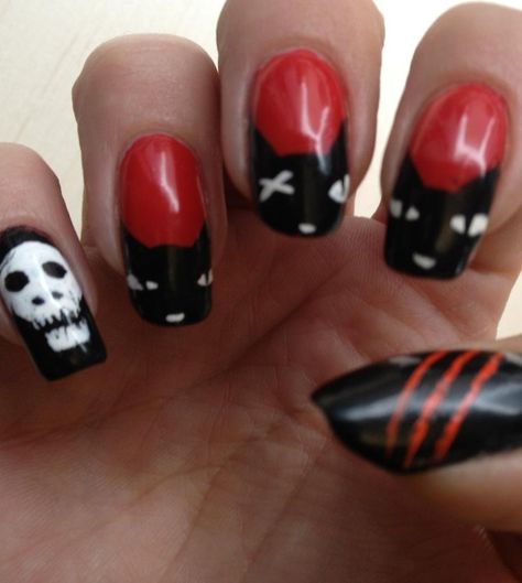 Emily The Strange Nails, Paint On Natural Nails, Black Cat Nails, August Nails, Witchy Nails, Emily The Strange, Goth Nails, Cat Nails, French Tips