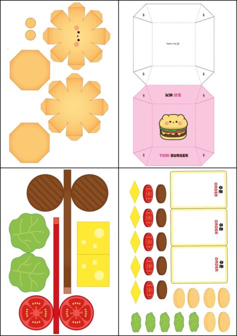 Save Time & Money: Free Printable Paper Toys Templates Food Paper Crafts Printable, Sushi Paper Craft, Papercraft Food, Printable Paper Toys, Printable Paper Toys Templates, Sunflower Paper Craft, Printable Diy Crafts, Templat Kotak, Free Printable Paper