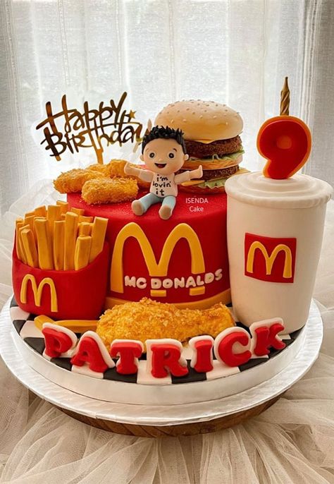 cheese burger McDonald's cake, McDonald's cake, McDonalds cake, mcdonalds cake ideas, mcdonalds cake design, McDonald's birthday cake, McDonald's themed cake, mcdonalds birthday cake Mcdonald’s Birthday, Construction Theme Birthday Cake, Mcdonalds Cake, Korean Cakes, Pikachu Cake, Construction Theme Birthday, Moana Themed Party, Theme Birthday Cake, Crispy Fries