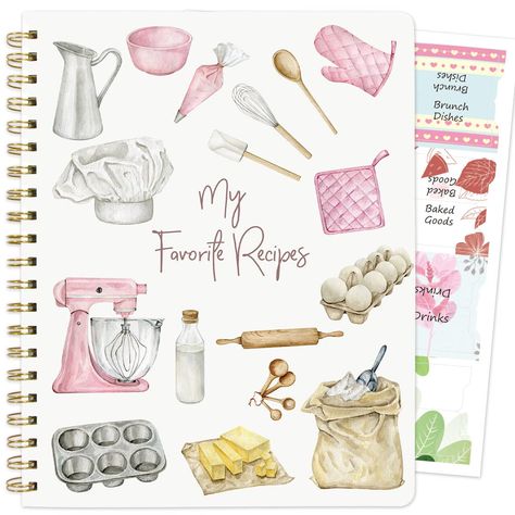 PRICES MAY VARY. What You Get - 8.5" x 11" Recipe notebook includes 120 pages (60 sheets) Make Cooking Fun - Create a cooking list and get a sense of accomplishment! More free time, try new recipes. This recipe notebook allows you to make the best of popular recipes or create your own. Cute Design and Good Quality - Recipe Notebook Cover is cute watercolour design of cooking utensils, colourful recipe pages with cute pink polka dot printed. Durable gold color wire-o spiral. Paper is a nice weigh Ceiba Tree, Recipes Notebook, Cookbook Journal, Gifts Ideas For Women, Blank Cookbook, Recipe Book Covers, Recipe Notebook, Creative Notebooks, To Do List Notebook