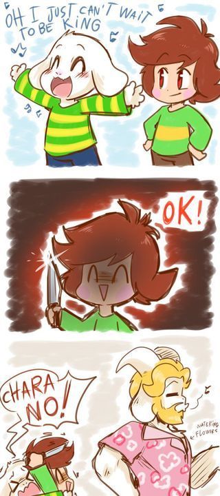 Frisk X Chara, Chara X Asriel, King Song, Asgore Undertale, Sans E Frisk, Undertale Comic Funny, Undertale Memes, Undertale Funny, Silly Goose