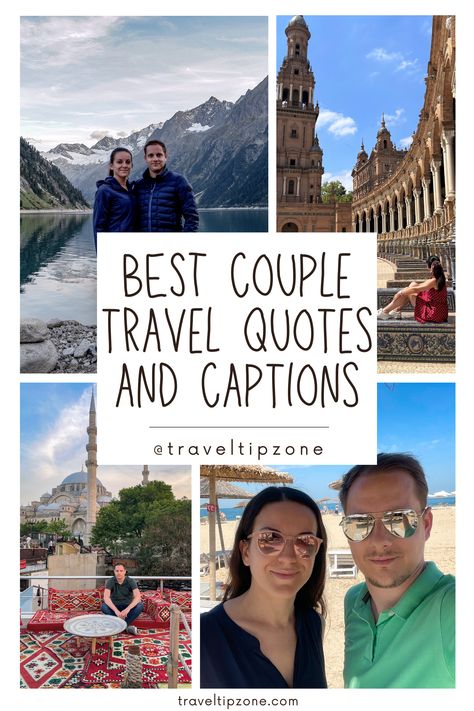 Many of us travel as couples and this inspires many to write or search for couple travel quotes.
Nowadays it is common to use travel quotes on the internet. Quotes can be used as captions, shared on social media with a photo, video or story. Quotes can be an ideal way to spice up an article, video, book or advertisement. That's why they are used so often.
In this article, we present you more than 70 couple travel quotes and captions for Instagram. More Travel With You Quotes, Exploring With You Quotes, Travel With Spouse Quotes, Traveling With Spouse Quotes, Travel With Partner Quotes, Traveling With Partner Quotes, Travel Quotes With Boyfriend, Traveling With Your Love Quotes, Travelling Couple Quotes