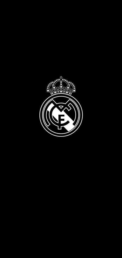 Black Wallpaper For Amoled Display, Real Madrid Logo Black And White, Cr7 Background, Real Madrid Backgrounds, Ronaldo Black Background, Cr7 Logo Wallpaper, Real Madrid Black Wallpaper, Rma Logo, Cr7 Black And White