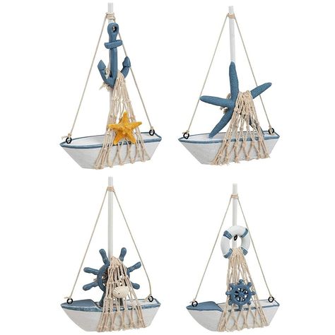 Set of 4 Mini Wooden Sailboat Models for Beach Nautical Home Decor, Miniature Boat Decorations | Michaels Nautical Baby Shower Decorations, Nautical Centerpiece, Beach Theme Bathroom Decor, Sailing Decor, Sailboat Decor, Wooden Sailboat, Nautical Home Decor, Nautical Bathroom Decor, Model Sailboat