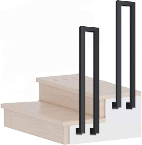 Amazon.com: Black Stairs Handrail,Stair Railing for Outdoor Steps Side Walls, Handrail Side Mount U-Shaped Stair Railing Handrail,for Indoor and Outdoor Garden Attic Steps Decoration Staircase Handrails ( Size : Tools & Home Improvement Outdoor Deck Handrail Ideas, Balcony Railing Indoor, Railing For Outdoor Stairs, Modern Stair Rails, Outdoor Handrails For Stairs Front Steps, Rebar Stair Railing, Stair Post Ideas, Indoor Stairs Ideas, Handrails For Stairs Outdoor