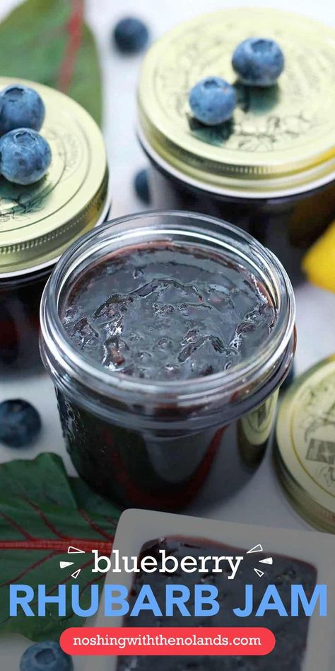 Bluebarb Jam, Blueberry Jam No Pectin, Rhubarb Canning Recipes, Blueberry Rhubarb Jam, Blueberry Rhubarb, Canning Jam Recipes, Blueberry Jam Recipe, Jam Making, Canning Jam