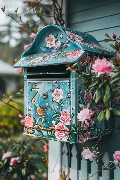 Creative Painted Mailbox Ideas to Beautify Your Home Diy Painted Mailbox Ideas, Mailbox Painting Ideas, Unique Mailbox Ideas, Creative Mailbox Ideas, Letter Box Design, Painted Mailbox, Home Mailboxes, Mailbox Stand, Mailbox Makeover