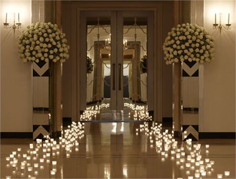 bride & blush | Welcome to bride & blush the virtual wedding planning and assistance site - http://brideandblush.com/ Ballroom Entrance, Claridges London, Wedding Atelier, Hotel Ballroom, Wedding Entrance Decor, And So It Begins, Wedding Entrance, Entrance Decor, Wedding Aisle