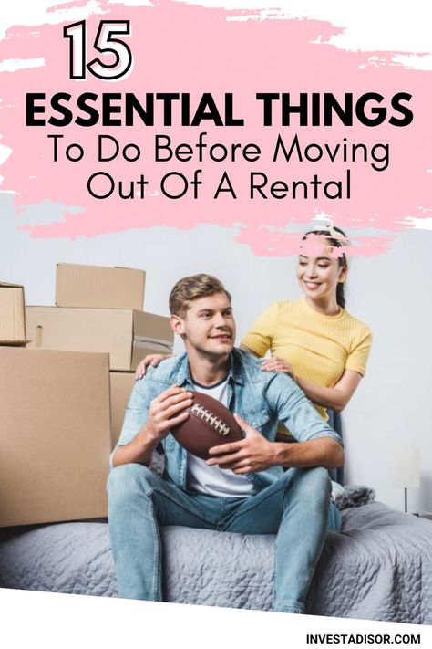 Key things to do to move out of a rental || Tips for moving out of an apartment || Give notice || damage deposit recovery tips and tricks || fix damage|| sign new lease|| disconnect utilities|| use move out checklist|| financial tips for moving out|| #apartmentrental #apartmenthunting #apartmentliving #moveout101 #moving101 #uhaulmovingideas #movingboxes Things To Do Before Moving, Move Out Checklist, Moving 101, Tips For Moving Out, Roth Ira Investing, Mutual Funds Investing, Investing Real Estate, Tips For Moving, Stock Investing