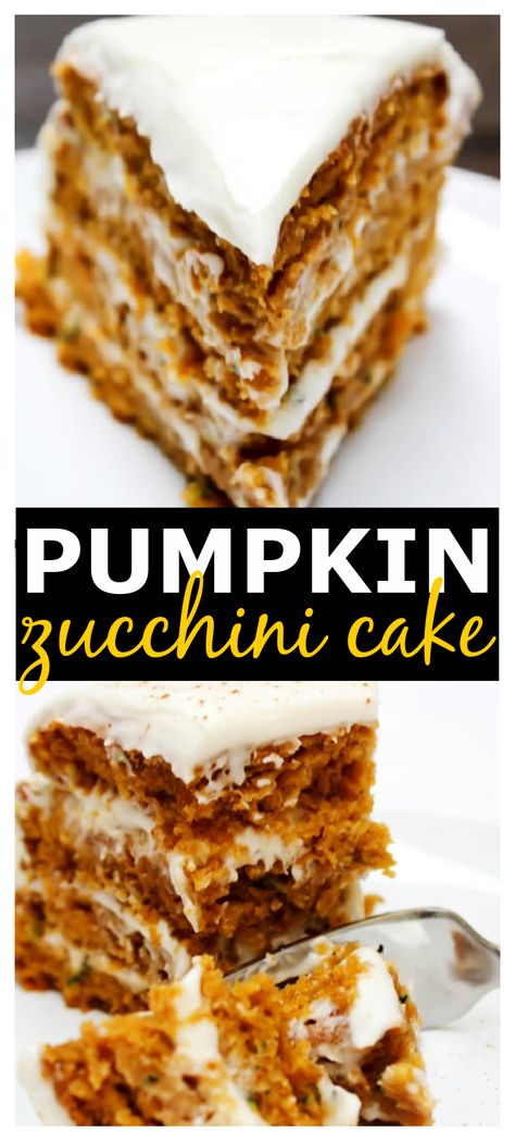 Pumpkin Zucchini Cake, Pumpkin Zucchini, Dessert Original, Diy Easy Recipes, Zucchini Cake, Pumpkin Treat, Pumpkin Dessert, Pumpkin Cake, Savoury Cake