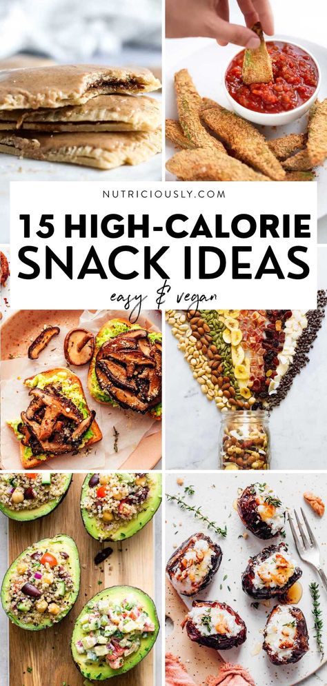 Try these healthy high-calorie snacks for easy weight gain! Perfect for kids, athletes, elderly, or those with a small appetite. Easy vegan recipe ideas featuring smoothies, avocado fries, smoothies, and pudding. Healthy High Calorie Snacks, Weight Gain For Kids, Vegan Weight Gain, 150 Calorie Snacks, Weight Gain Drinks, Low Calorie Recipes Snacks, High Calorie Breakfast, High Calorie Snacks, Calorie Snacks