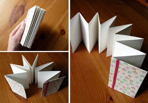 Accordian Book Accordion Book Diy, Accordian Books Ideas, Book Making For Kids, Accordion Books, Accordian Book, Concertina Book, Homemade Books, Accordion Book, Calendar Book