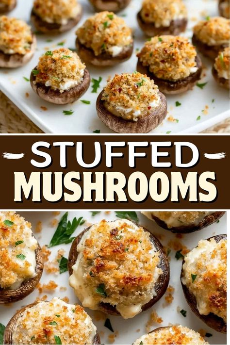 Simple Stuffed Mushrooms, Grilled Stuffed Mushrooms, Stuffed Mushrooms With Cream Cheese, Stuff Mushrooms, Stuffed Mushroom Recipes, Goat Cheese Stuffed Mushrooms, Easy Stuffed Mushrooms, Mushroom Dishes, Cheese Mushrooms