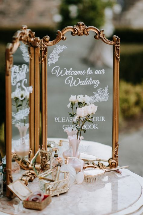 Fairytale Graydon Hall Manor Wedding | Eric Cheng Photography Garden Wedding Gift Table, Fairytale Wedding Theme Table Decor, Classy Wedding Signs, Vintage Welcome Sign Wedding, Classy Wedding Signage, Vintage Wedding Signage, Idyllwild Wedding, Wedding Welcome Decor, Classy Wedding Ceremony