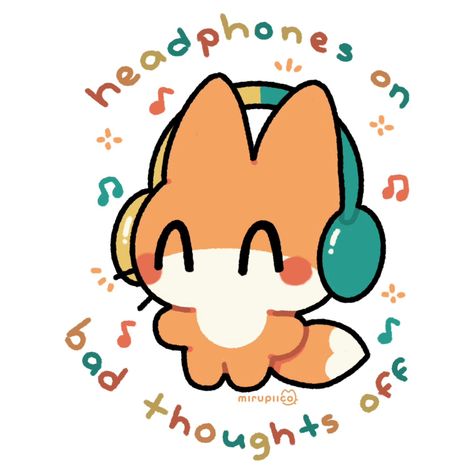 may ur headphones always be charged and ur music always extra sploinky 🩷 im always listening to music like i never dont have my headphones on, life is easier n better with some silly bgm 🤧 whats ur go to music? do you have a playlist or just a fave artist? 🍰☁️🍒 . . #digitalartist #silly #kawaii #stickers #socute #goofy Emoji Listening To Music, Cute Music Icon, Sticker Ideas Aesthetic, Drawing Types, Kawaii Music, Playlist Art, Silly Sketches, Age Reg, Silly Stickers