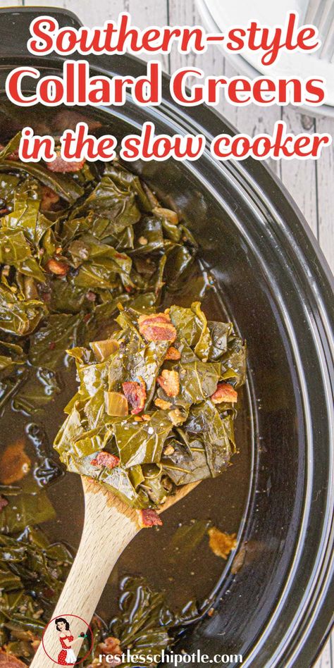 Collard Greens Recipe Soul Food, Crockpot Collard Greens, Easy Collard Greens Recipe, Greens Recipe Soul Food, Collard Greens With Bacon, Southern Style Collard Greens, Southern Collard Greens, Ham Hocks, Collard Greens Recipe