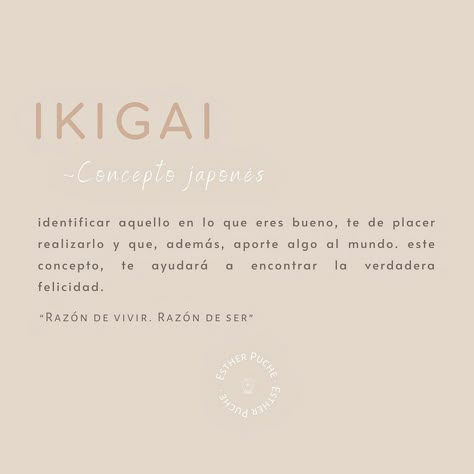 Esther Puche’s Instagram photo: “I K I G A I 🍃¿Te gusta este concepto? Muy fan... Razón de ser, razón de vivir. #ikigai #estilodevida #decoracion #decoracioninterior…” Ikigai Tattoo, 2025 Logo, Yoga Ideas, Unique Words, Tattoo Ideas, Instagram Photo, Tattoos, On Instagram, Instagram