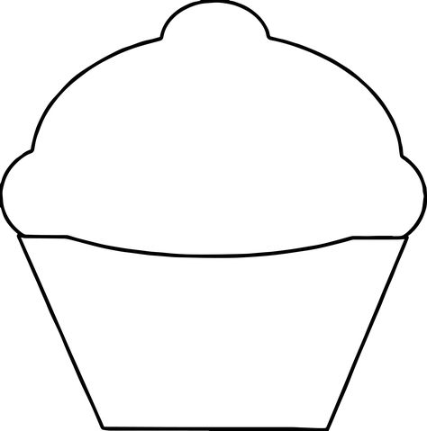 Cupcake Pattern Printable, Muffin Template Free Printable, Cupcake Clipart Free Printable, Cupcake Template Free Printable, Muffin Template, Sprinkles Background, Birthday Cutouts, Cupcake Outline, Cupcake Cartoon