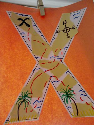 X marks the spot on the treasure map. X Marks The Spot Craft, X Marks The Spot Preschool, Letter X Craft For Preschoolers, Letter X Crafts For Preschoolers, Letter X Craft, Alphabet Parade, Pirate Crafts Preschool, Things In The Classroom, Letter X Crafts