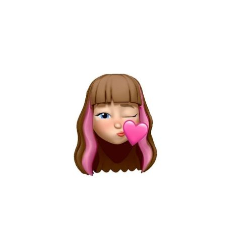 Bitmoji Iphone Girl, Emoji Stickers Iphone Aesthetic, Iphone Memoji Girl, Memoji Apple Girl, Memoji Girl, Pink Emojis, Emojis Aesthetic, Pink Heart Emoji, Pink Emoji