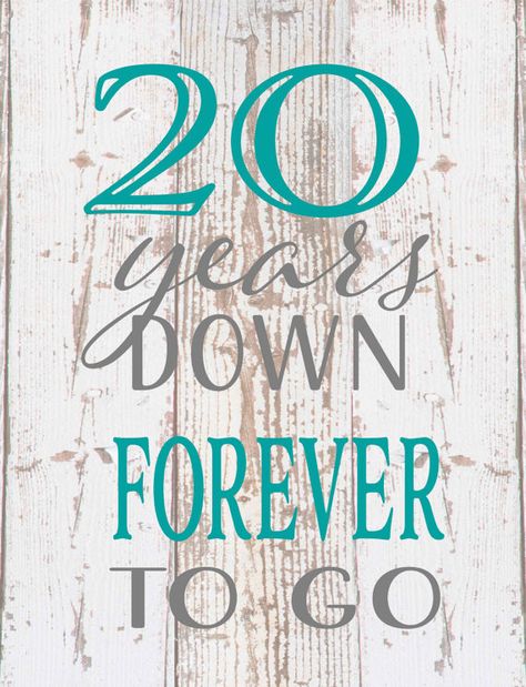 Happy Anniversary: Twenty 20 Years down forever (any year) to go wood... 27 Year Anniversary Quotes, 20 Anniversary, 20 Anniversary Ideas, 20th Wedding Anniversary, 20 Year Anniversary Quotes Marriage, 20 Year Anniversary Quotes, 20th Anniversary Quotes, 20 Number Design, 20 Year Anniversary Quotes My Husband