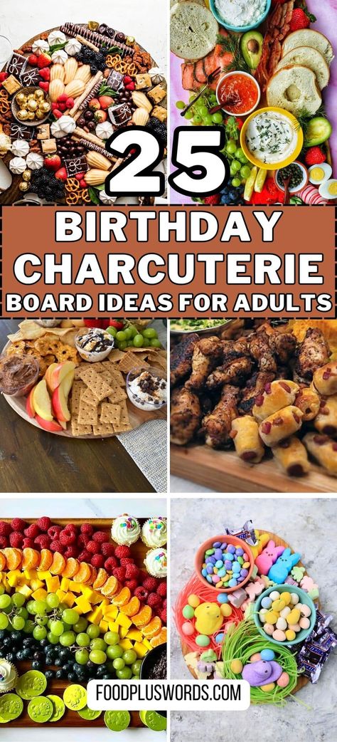 Create unforgettable birthday celebrations with these delightful charcuterie board ideas. From playful kids' platters to elegant adult soirées, our assortment of simple and fun charcuterie boards will elevate your birthday parties. Explore an array of themed snack boards, charming cheese platters, and tantalizing charcuterie recipes to surprise your guests and make every milestone unforgettable. Charcuterie Birthday Board Ideas, Silly Charcuterie Board Ideas, End Of Summer Charcuterie Board, Fruit Charcuterie Board Birthday, Fruit Dessert Charcuterie Board, Birthday Dessert Board Ideas, Birthday Food Board Ideas, Unique Food Board Ideas, Cake Charcuterie Board Ideas