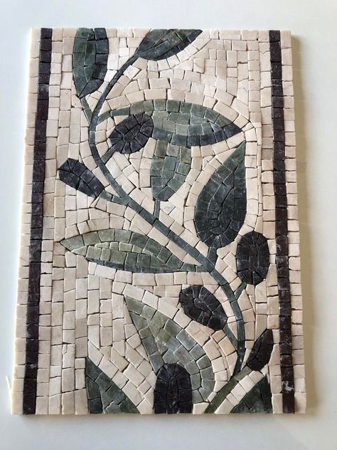 Olives Mosaic Stone Trivet Mosaic Artwork Centerpiece - Etsy Türkiye Mosaic Artwork Ideas, Roman Mosaic Art, Broken Tile Mosaic, Mosaic Trivet, Mosaic Tile Designs, Byzantine Mosaic, Stone Wall Art, Mosaic Garden Art, Roman Mosaic