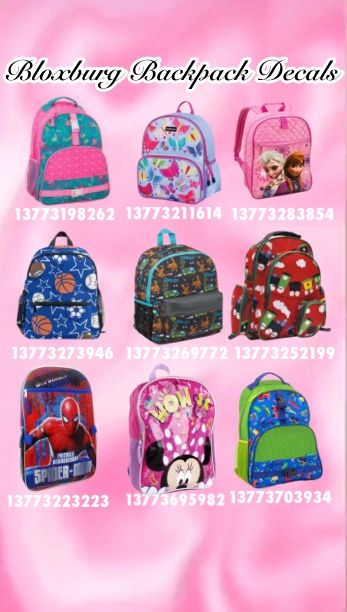 Backpack Codes For Berry Ave, Bloxburg Kindergarten Decal Codes, Bloxburg Minnie Mouse Codes, Bloxburg Lunchbox Decals, Backpack Codes For Bloxburg, Bloxburg School Supplies Decals, Bloxburg School Bags Codes, Backpack Decals Bloxburg, Bloxburg Funko Pop Codes