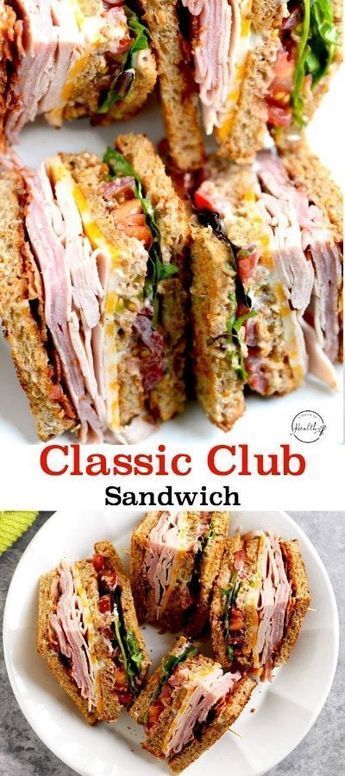 A club sandwich is a delicious deli classic, and it is s easy to make yourself at home. #clubsandwich #club #sandwich Sandwich Turkey, Club Sandwich Recipes, Best Sandwich Recipes, Healthy Sandwich Recipes, Summer Sandwiches, Turkey Ham, Cold Sandwiches, Deli Sandwiches, Healthy Sandwiches