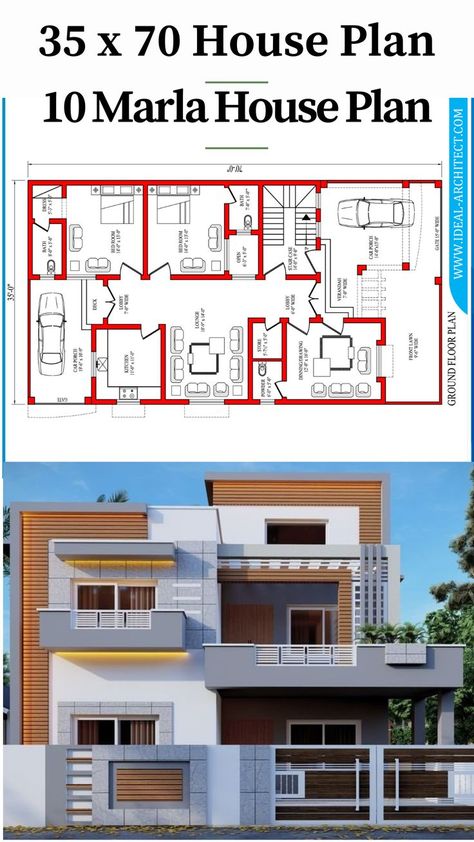 30 X 70 House Plans, 8marla House Plan, 35 X 70 House Plans, 35×70 House Design, 35x65 House Plans Pakistan, 30×70 House Plan, 10 Marla Corner House Elevation, 35×70 House Plan, 35 X 70 House Plans Layout