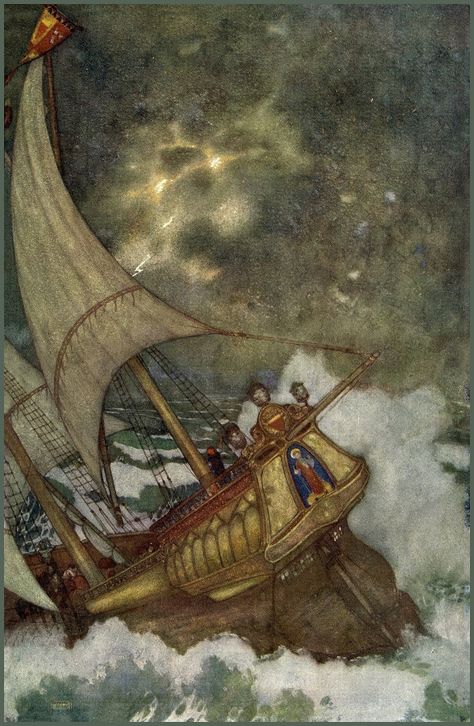 The Tempest Shakespeare, Diy Illustration, Harry Clarke, Robin Hobb, Edmund Dulac, Arthur Rackham, The Tempest, Fairytale Illustration, Japanese Calligraphy