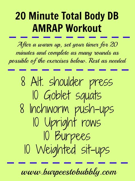 20 Min Amrap, 15 Min Amrap, Amrap Workouts, Cardio Workout Plan, Amrap Workout, Workout Girl, Fit Club, Abs Workouts, 20 Minute Workout