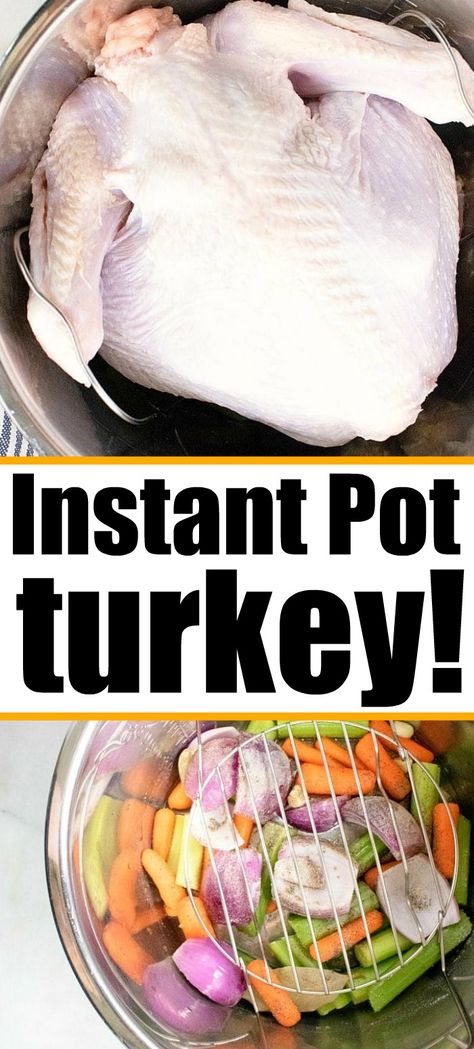 Pressure cooker turkey is the best in your Instant Pot! It's easier than you think and frees up your oven on Thanksgiving Day! Take a look. #instantpot #pressurecooker #turkey #whole #breast #easy #instructions #thanksgiving #recipes Cooking A Frozen Turkey, Pressure Cooker Turkey, Instant Pot Turkey, Cook A Turkey, Thanksgiving Appetizer Recipes, Crockpot Turkey, Frozen Turkey, Best Thanksgiving Recipes, Whole Turkey