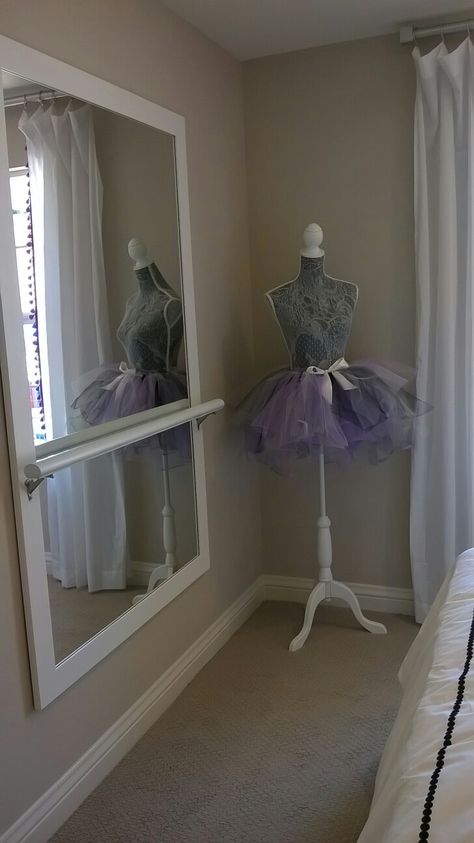 Girl room ballerina people ballet bar Ballerina Bar In Bedroom, Dance Studio Bedroom Ideas, Ballet Room Decor Aesthetic, Ballerina Room Decor Ideas, Dancer Room Ideas, Dancer Bedroom Ideas, Ballet Bar In Girls Room, Ballet Bedroom Ideas, Ballerina Room Ideas