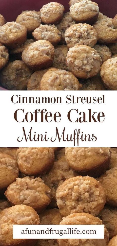 Coffeecake Muffins, Morning Snacks, Baked Muffins, Mini Muffin Recipe, Cinnamon Streusel Coffee Cake, Fall Casual Outfits, Tin Recipes, Streusel Coffee Cake, Sweet Surrender