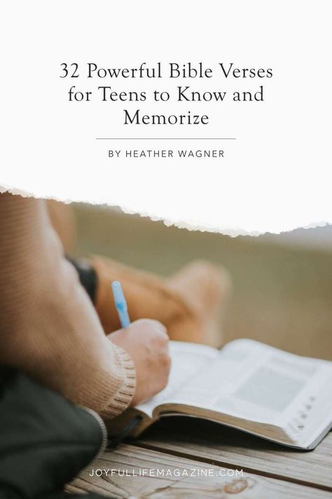 As Christians parents, we all share the desire for our children to seek God’s Word for themselves, hide it in their hearts, and bring it to mind when hard times inevitably come. Here are 32 powerful Bible verses for teens to know as they face the troublesome transition to adulthood. Memory Verses For Women, Easy Verses To Memorize, Bible Verses For Teen Girls Encouraging, Good Scriptures For Teens, Best Bible Verses For Teenagers, Teenage Devotional, Bible Quotes For Teens, Bible Verses For Teens, Verse Memorization