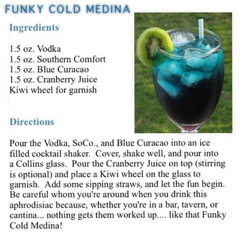 Funky Cold Medina Drink, Drinks For 21st Birthday, Flavored Vodka Drinks, Wine Tasting Bar, Funky Cold Medina, Types Of Alcohol, Drag Brunch, Miss Scarlet, Bartending Tips