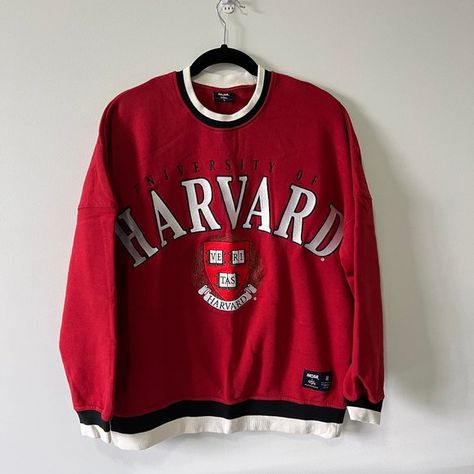 Red Oversized Harvard Jumper/Sweatshirt Eminem Costume, Maria Aesthetic, Harvard Sweatshirt, Strep Throat, Working Mom Tips, Red Jumper, Girls Style, Shop Sweatshirts, Casual Sweatshirt