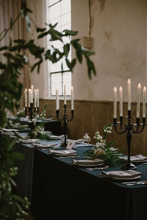 Victorian Gothic Wedding, Quince Decor, Dark Wedding Theme, My Season, Wedding Reception Design, Family Style Dinner, Bistro Lights, New Orleans Homes, Dark Wedding