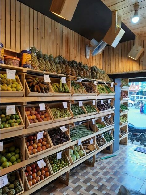 Fruit Shop Interior Design, Deli Store Ideas Interior Design, Fruit And Vegetable Shop Design, Health Food Store Design Ideas, Grocery Shop Design Interiors, Vegetable Shop Interior, Fruit Store Design Shops, Grocery Market Aesthetic, Mini Market Store Ideas Design