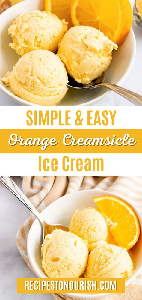 Simple & Easy Orange Creamsicle Ice Cream. It’s really so easy to make your own orange creamsicle version and turn it into an orange cream ice cream at home. Creamy vanilla meets sweet orange – it’s the perfect flavor pair! Your taste buds are going to jump for joy when you take a bite of this delectable treat. Orange Creamsicle Ice Cream Recipe, Creamsicle Ice Cream Recipe, Orange Ice Cream Recipe, Orange Creamsicle Ice Cream, Creamsicle Ice Cream, Orange Ice Cream, Gluten Free Chocolate Recipes, Ice Cream Maker Recipes, Cream Ice Cream