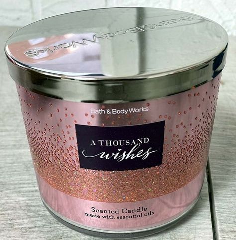 Bath and Body Works A THOUSAND WISHES 3-Wick Candle 14.5 Ounce Almond Creme, A Thousand Wishes, Sparkling Champagne, 3 Wick Candle, Captain Kirk, Bath Candles, 3 Wick Candles, Bath And Bodyworks