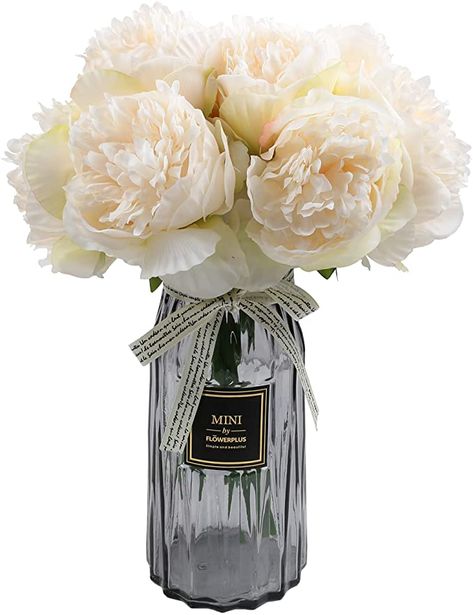 Amazon.com: famibay 10 PCS Artificial Peony Bouquets Floral Vantage Fake Peony Silk Flower Leaf with Plastic Stem for Home Decoration Wedding Party Garden Hotel Off-White: Furniture & Decor Peony Bouquets, Southern Curls And Pearls, Home Decoration Wedding, Artificial Peony, Silk Flower Bouquets, Arch Decoration Wedding, Artificial Bouquet, Party Garden, Faux Flower Arrangements