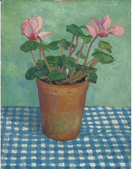 View Cyclamen in a pot By Dora Carrington; oil on board; 15½ x 12 in. (39.4 x 30.5 cm.); . Access more artwork lots and estimated & realized auction prices on MutualArt. Dora Carrington, Bloomsbury Group, Women Artists, Irish Art, English Art, Spring Painting, British Art, Still Life Painting, Art Market