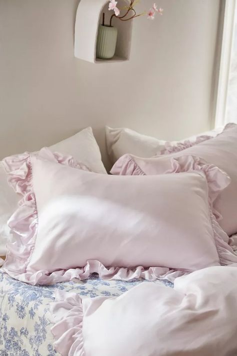 Bedding + Bedspreads | Urban Outfitters Urban Outfitters Room, Duvet Covers Urban Outfitters, Flower Duvet Cover, Ruffle Duvet Cover, Embroidered Duvet Cover, Uo Home, Sleep Sanctuary, Ruffle Bedding, Linen Duvet Covers