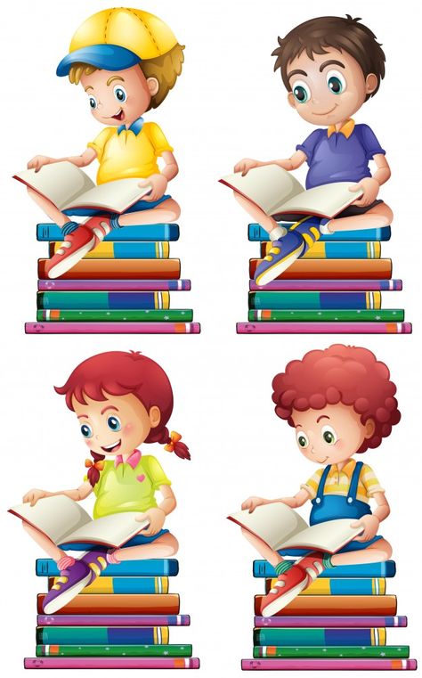 Reading Books Illustration, Books Education, Books Illustration, Girl Reading Book, School Murals, Scrapbook Clipart, Classroom Board, School Clipart, Giant Paper Flowers