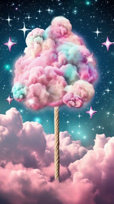 Candyland Wallpaper, Candyland Aesthetic, Cotton Candy Wallpaper, Cotton Candy Art, Candy Aesthetic, Cool Desktop Wallpapers, Unicorn Tattoo, Clouds And Stars, Candy Clouds