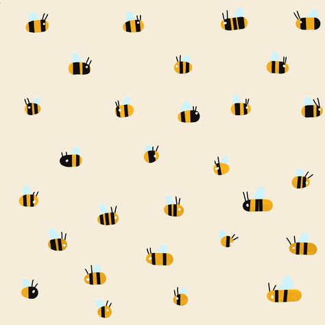 Very minimal illustration of bees flung around. It’s summer evening and the sun is coming down. A very special moment. #art #digitalart #illustration #illustrationart #yellow Bee Wallpaper Cute, Cute Bee Wallpaper, Bee Background Aesthetic, Bees Background, Cute Bee Illustration, Hd Wallpaper Cute, Bee Desktop Wallpaper, Bumblebee Insect, Bee Aesthetic